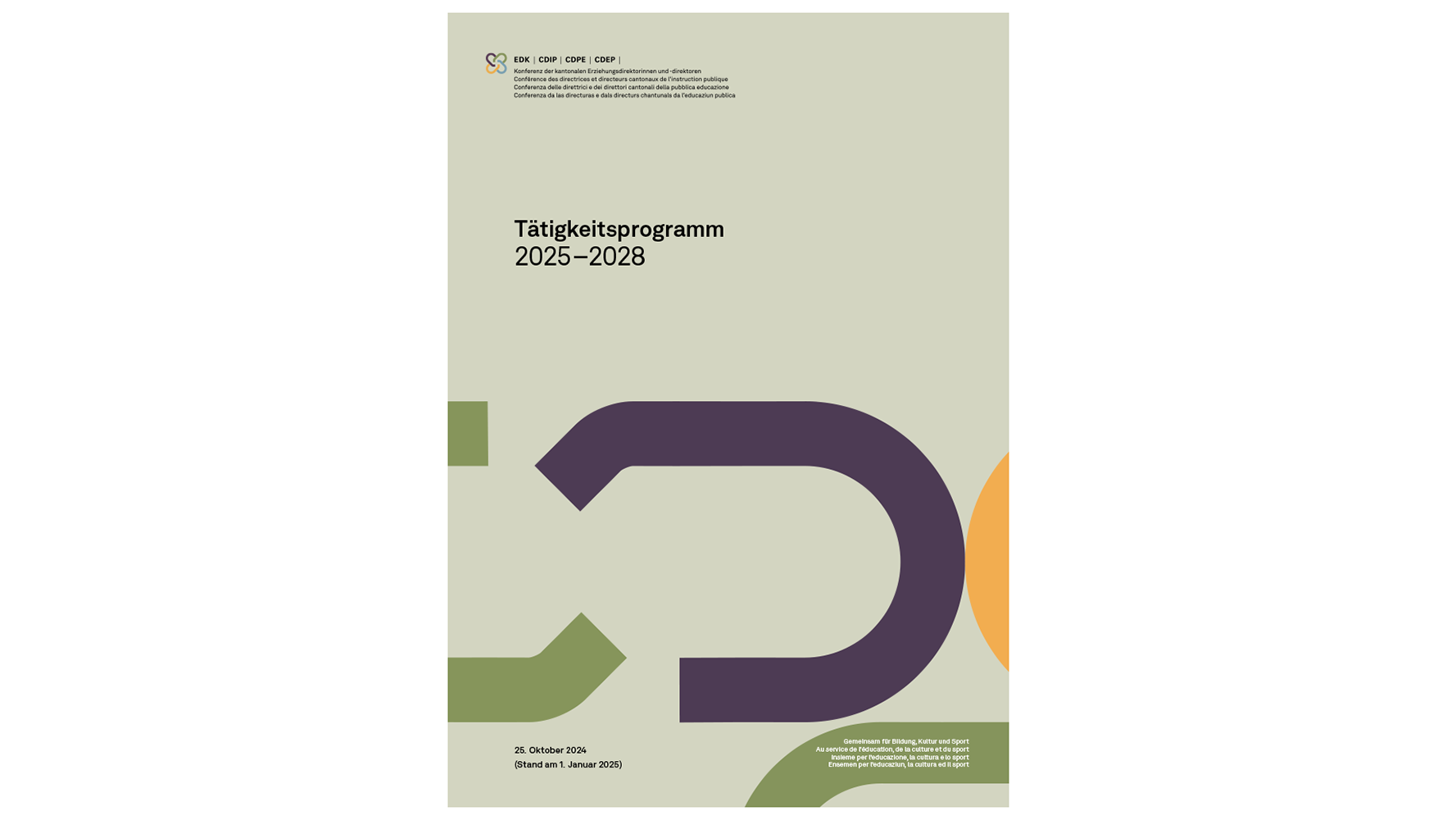 Tätigkeitsprogramm der EDK 2025-2028