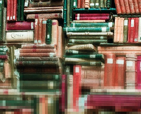 old books becoming pixels